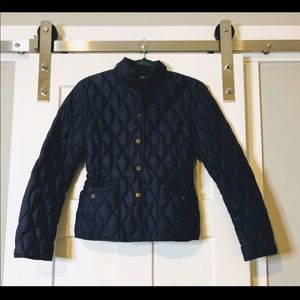 Navy Eddie Bauer Quilted Goose Down Coat